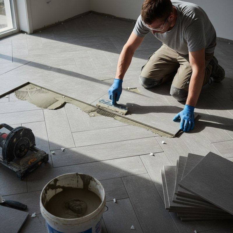 Slate Tile Floor Installation in Loudoun County, VA